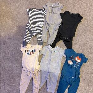 6 Matching Sets  - Gray, Black, Blue